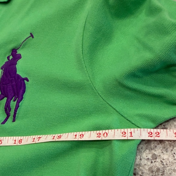 Polo Ralph Lauren Polo Shirt Green and Purple Big Pony Size Large - Picture 4 of 6
